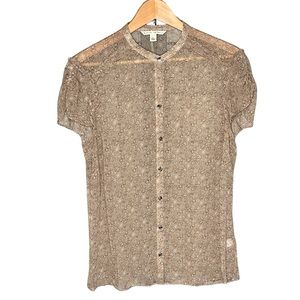 Banana Republic Vintage Patterned Silk Blouse